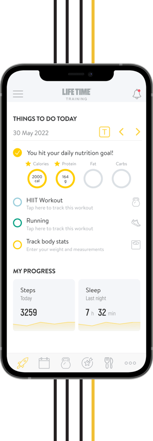 Phone screen - LifeTime custom branded Trainerize app