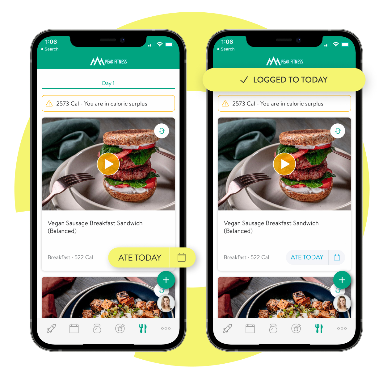 Track meals with a single click